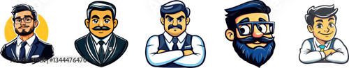 Stylish Man Portraits with Different Hairstyles and Expressions