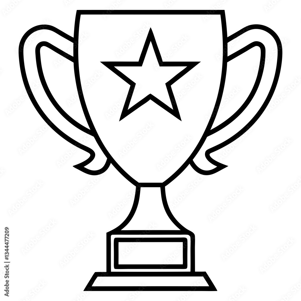 Trophy of Success Line Art Vector Design Trophy of Success Line Art Vector Design
