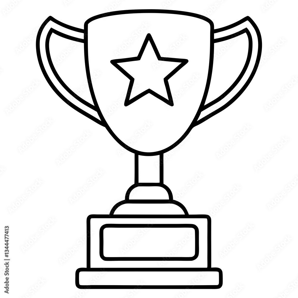 Trophy of Success Line Art Vector Design Trophy of Success Line Art Vector Design
