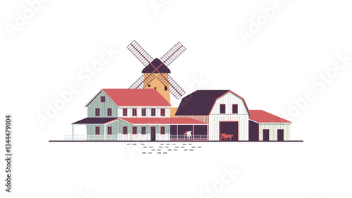 Charming House Concept Vector Illustration