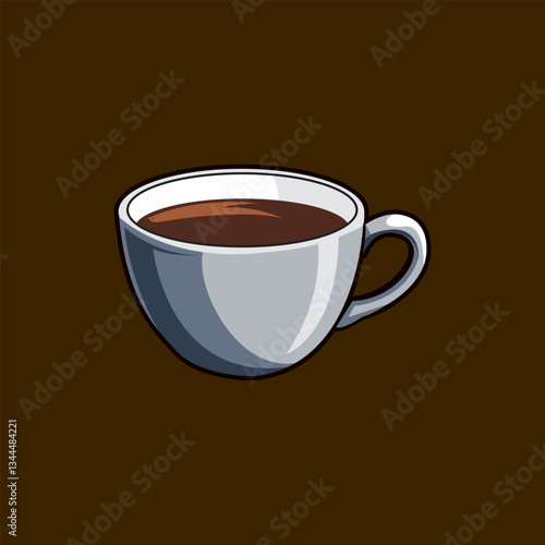 Vector illustration of a glass of black coffee.