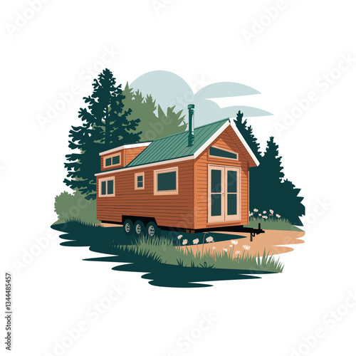 Charming House Concept Vector Illustration