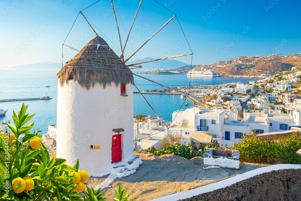 Beautiful view of Mykonos town, Cyclades islands, Greece