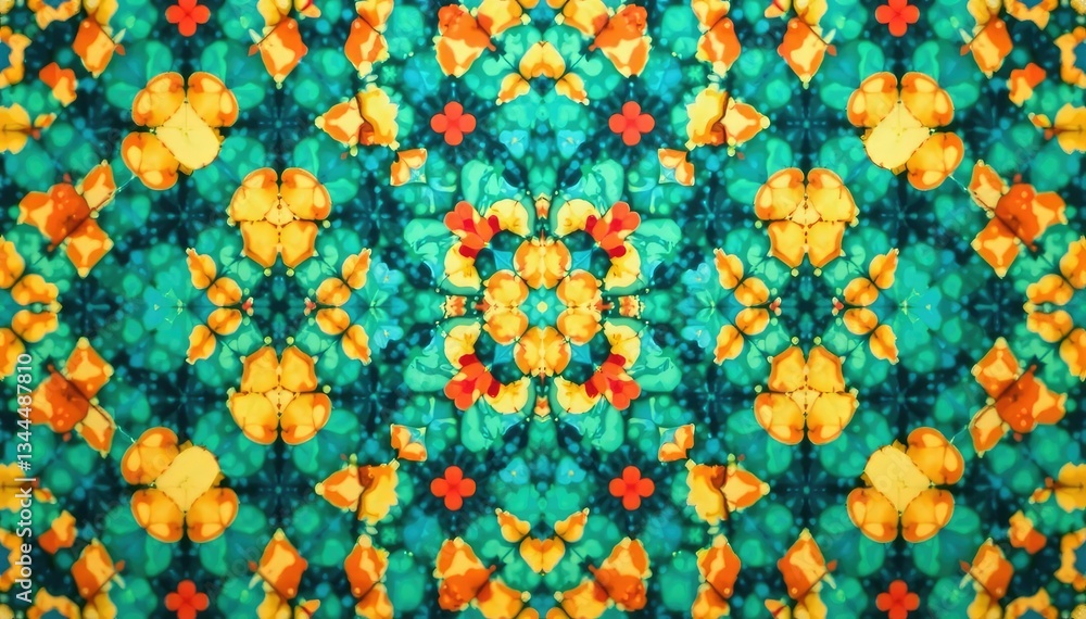Geometric teal and orange repeating pattern, tiled seamlessly, texture, abstract Geometric teal and orange repeating pattern, tiled seamlessly, texture, abstract
