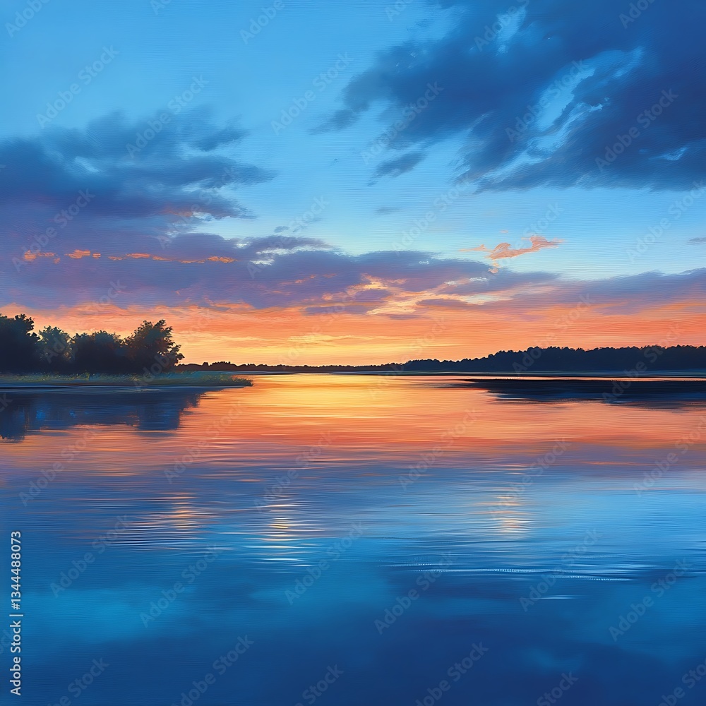 Obraz premium The urban skyline glows under a canvas of blazing colors image