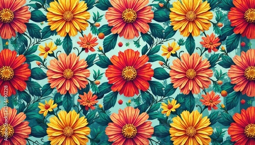 Wallpaper Mural Intricate floral design, repeating seamlessly , spring, wallpaper Torontodigital.ca