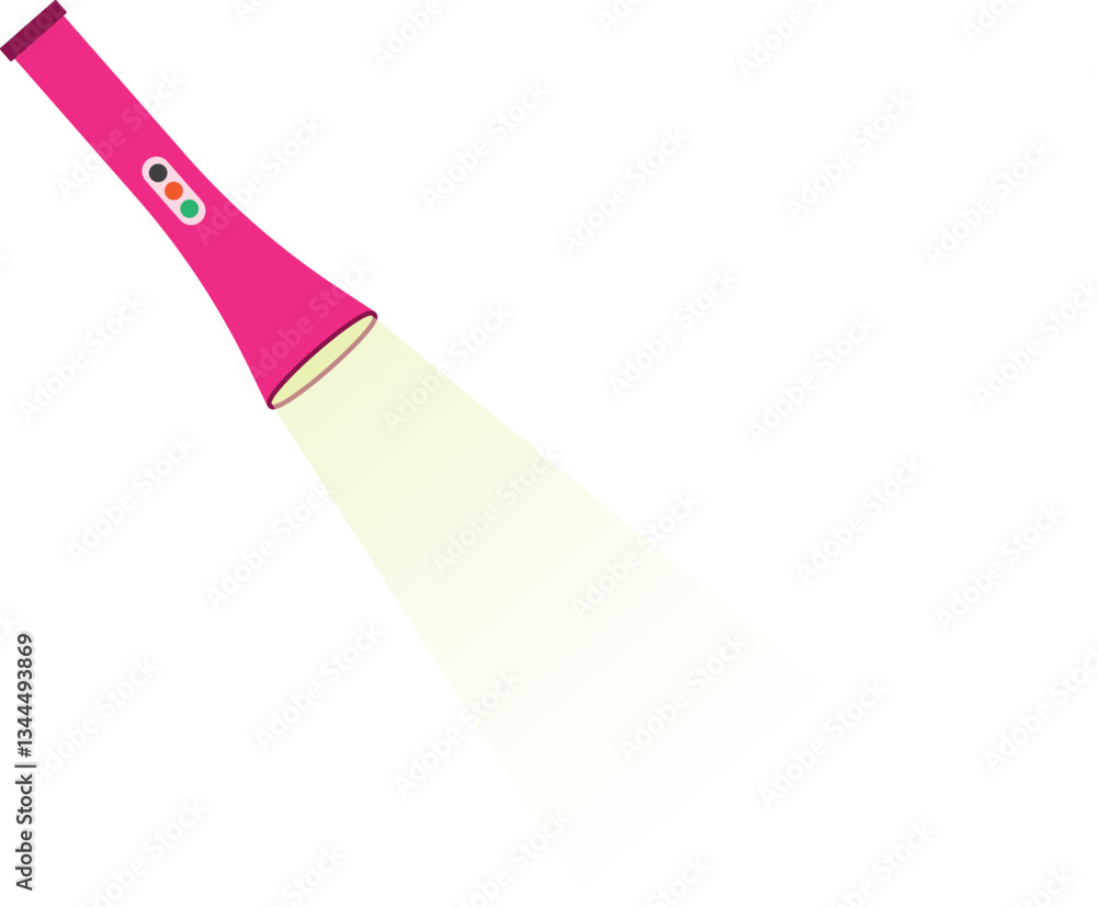 Illustration of a Pink Flashlight, Modern Pink Torch Illustration of a Pink Flashlight, Modern Pink Torch