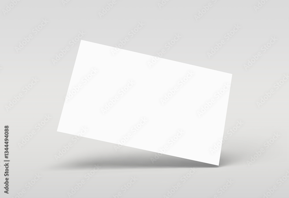 Business card mockup, template, copy space concept. Blank name card isolated on gray background, for mock up, front view layout.