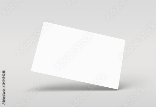 Obraz na płótnie Business card mockup, template, copy space concept. Blank name card isolated on gray background, for mock up, front view layout. w salonie
