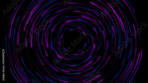 Obraz na płótnie High speed blue, pink line abstract technology background digital fiber hi tech concept. speed light circle line motion blur on dark background, data transfer simulation. w salonie