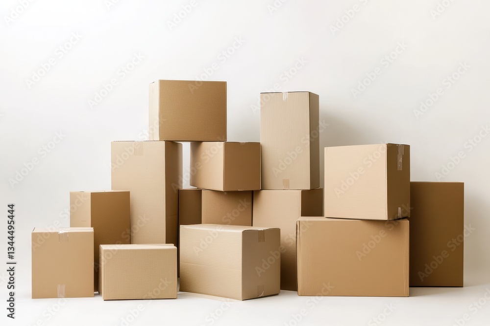 Stack of Cardboard Boxes for Shipping and Storage Stack of Cardboard Boxes for Shipping and Storage