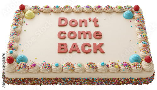 Don't Come Back Decorated, Sheet Cake Baked Bakery Dessert with Icing,  Isolated Transparent PNG
