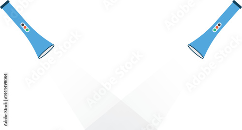Illustration of a Blue Flashlight, Modern Blue Torch