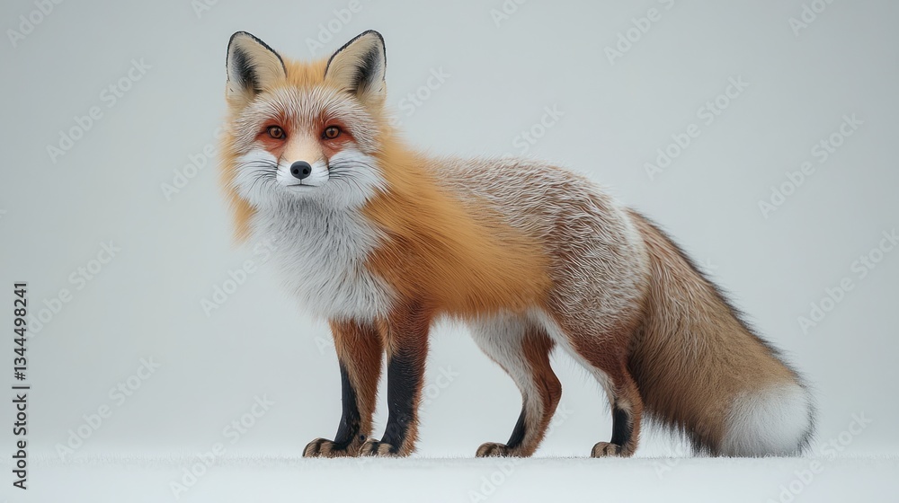 Obraz premium Magnificent Red Fox in Studio Setting