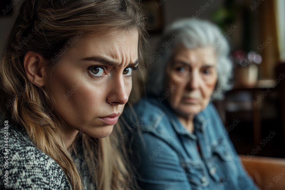 Generative AI Image of Family Couple in Conflict Highlighting Emotional Tension and Family Issues Generative AI Image of Family Couple in Conflict Highlighting Emotional Tension and Family Issues