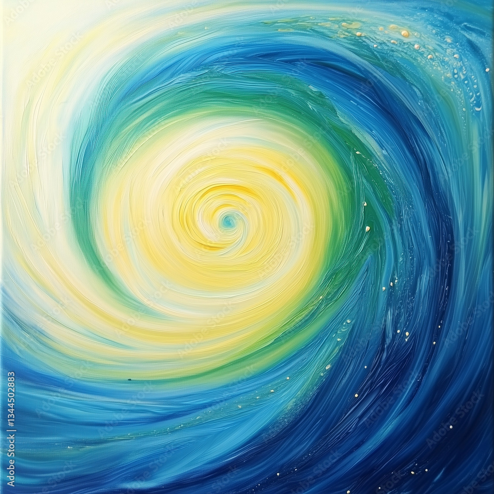 art in yellow and blue colors swirling like a vortex as infinity, illustration art in yellow and blue colors swirling like a vortex as infinity, illustration