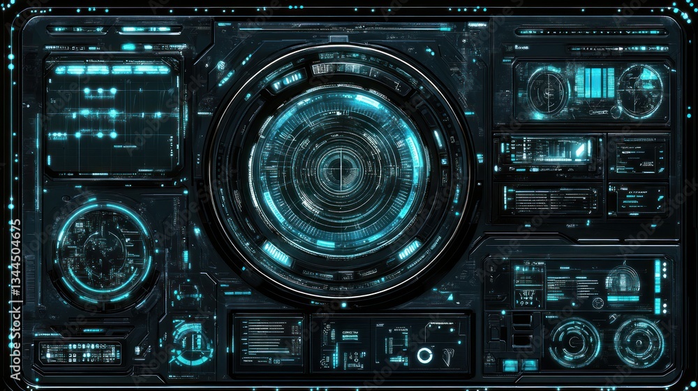 Futuristic digital dashboard interface Futuristic digital dashboard interface