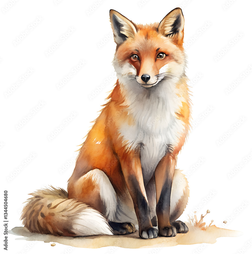 Fototapeta premium Red fox vulpes isolated on transparent background. PNG FORMAT