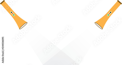 Illustration of a Yellow Flashlight, Modern Yellow Torch