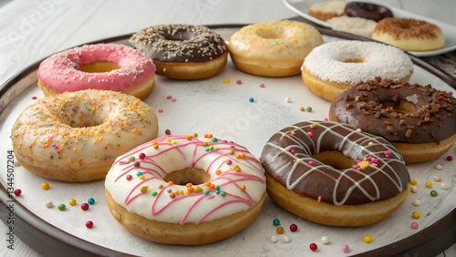 Wallpaper Mural Delicious Assorted Donuts with Colorful Frosting and Sprinkles Perfect for Dessert Lovers Torontodigital.ca