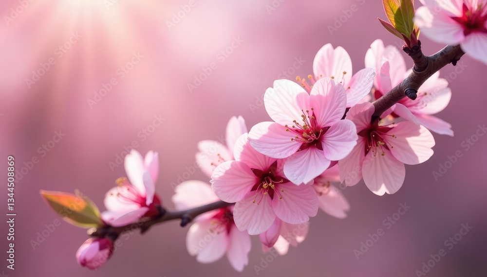 Delicate pink sakura blossoms, intricate branch details, springtime, subtle, spring flowers Delicate pink sakura blossoms, intricate branch details, springtime, subtle, spring flowers