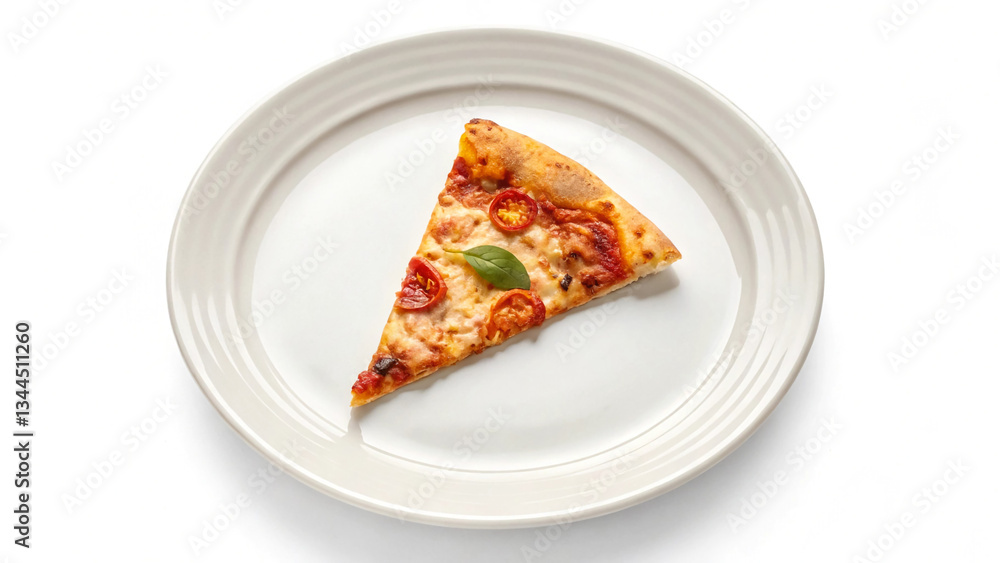 Pepperoni Pizza Slice with Melted Cheese on White Plate Pepperoni Pizza Slice with Melted Cheese on White Plate