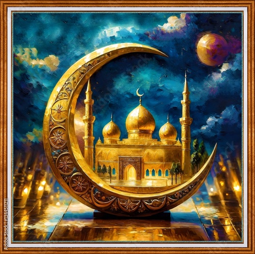 miniature mosque in the moon