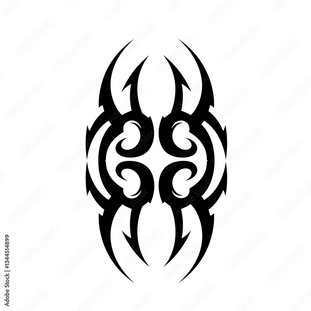 Fototapeta premium Bold Tribal Tattoo Designs Striking Black & White Vector Art