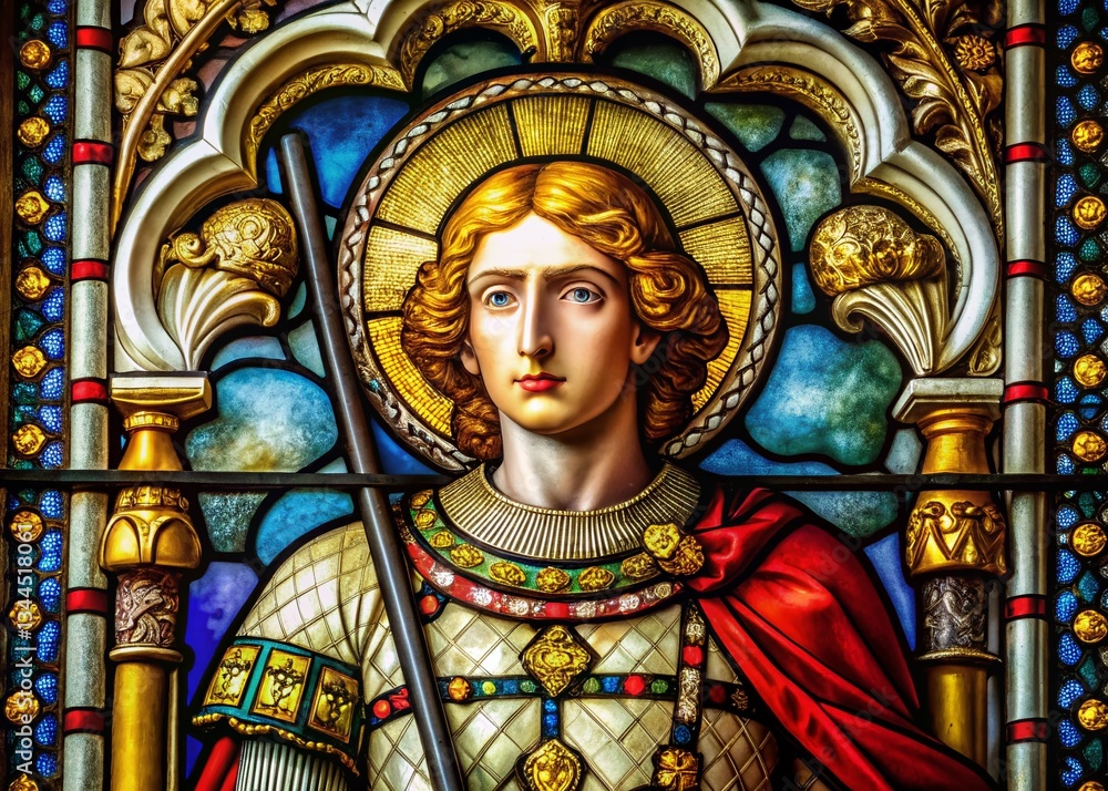 Fototapeta premium Vintage Stained Glass St. George, Chester Square Church, London