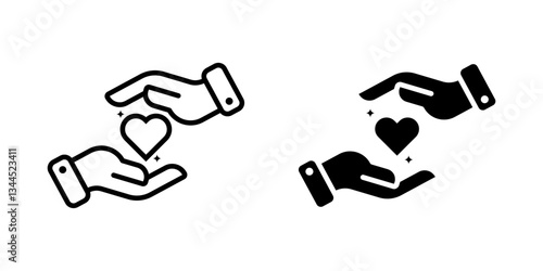 Charity icon set. for mobile concept and web design on white background