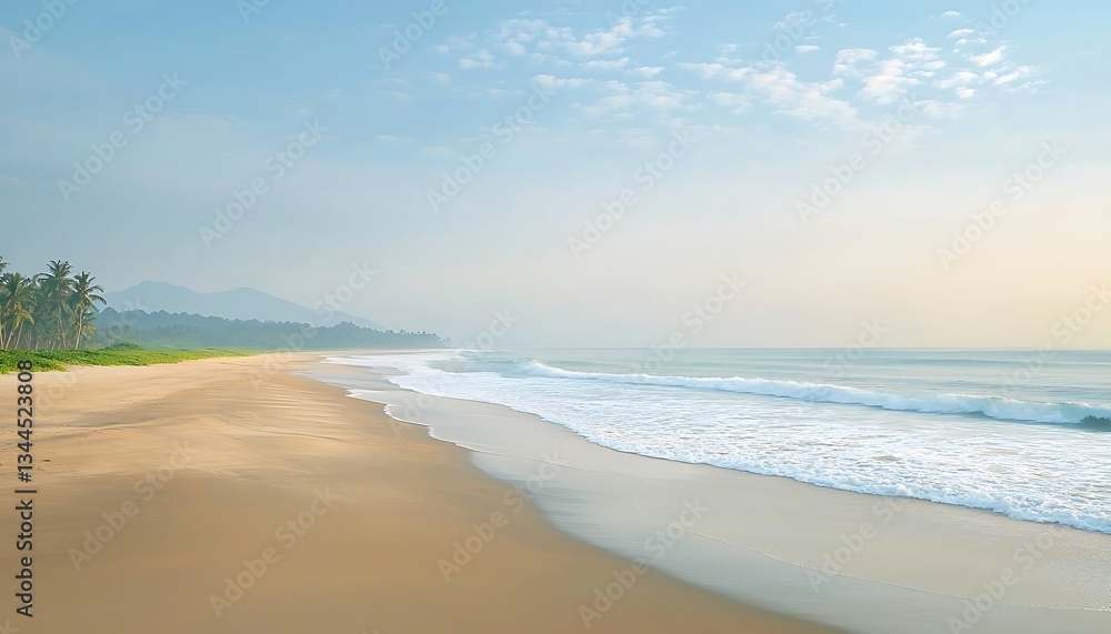 Tranquil Sunrise Beach for Tropical Coast. Tranquil Sunrise Beach for Tropical Coast.
