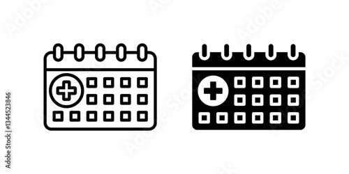 Medical Schedule icon set. for mobile concept and web design on white background