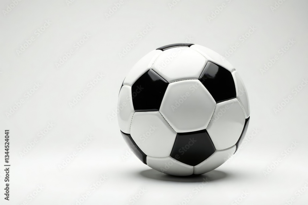 Naklejka premium Studio shot, pristine white football, isolated, commercial, template, object
