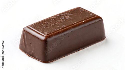 Glossy Piece of Dark Chocolate with Refined Edges - Gourmet Sweet Treat Close-Up in 4K Ultra HD