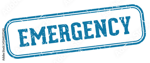 emergency stamp. emergency rectangular stamp on white background