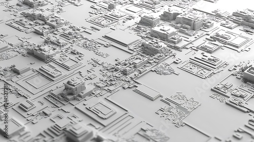 Wallpaper Mural Abstract aerial view of a futuristic city layout or architectural plan in neutral tones Torontodigital.ca