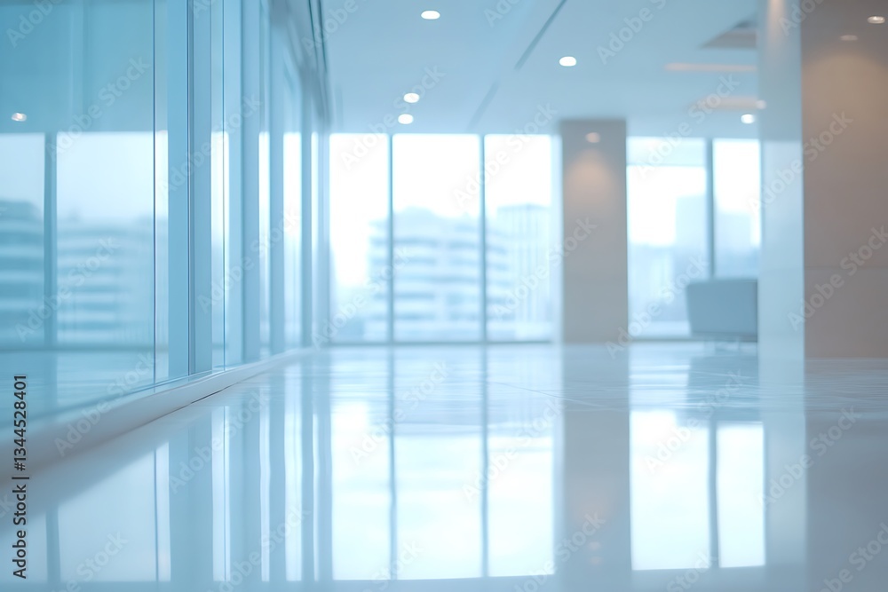 Serene modern office space bathed in soft, diffused light, reflecting a tranquil city skyline through expansive glass windows. Serene modern office space bathed in soft, diffused light, reflecting a tranquil city skyline through expansive glass windows.