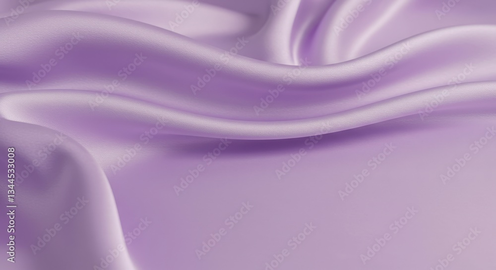 Obraz premium Close-up of silky lavender satin fabric with delicate smooth folds