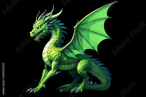 blue dragon abstract illustration