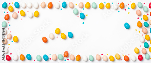 colorful easter eggs with h...