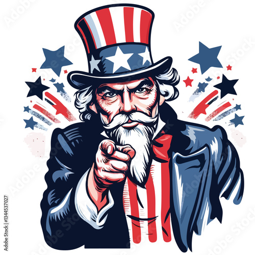 uncle sam vector image one white background