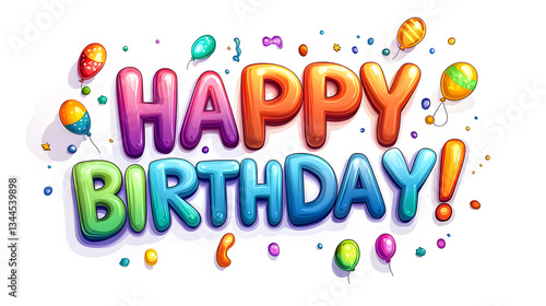 Bold graffiti-style Happy Birthday text, bringing an urban and youthful energy to party designs.