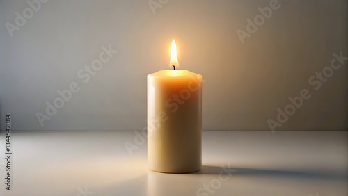 Wallpaper Mural Lit Candle on White Background Torontodigital.ca