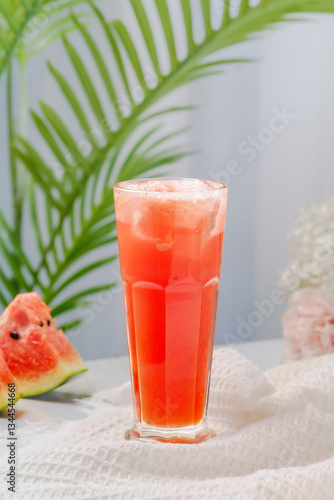 Fruity drinks on a fresh background