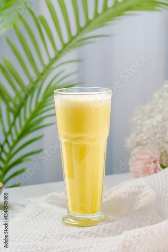 Fruity drinks on a fresh background