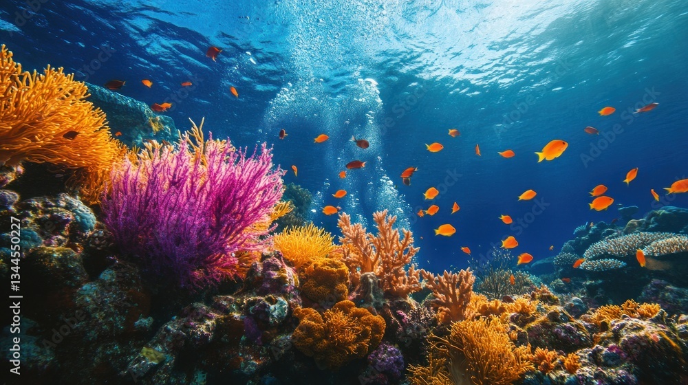 Spectacular underwater realm vibrant coral reef with teeming marine biodiversity Spectacular underwater realm vibrant coral reef with teeming marine biodiversity