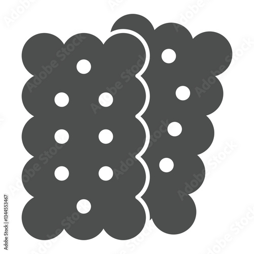 Two shortbread cookies solid icon, sweets pastry concept. Vector graphics. Cookie cracker, bakery sign on white background, glyph style icon for mobile or web design.
