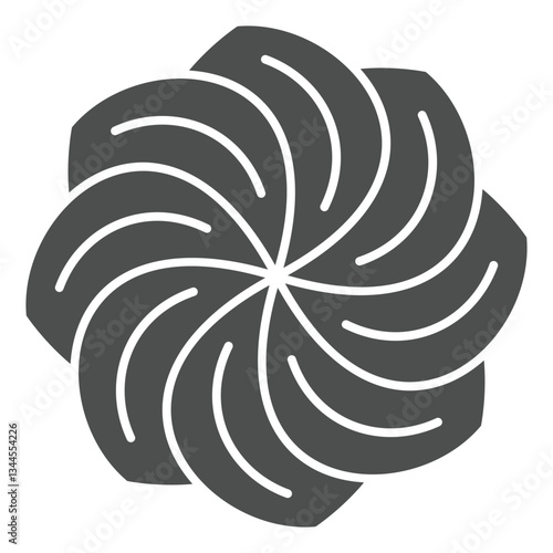 Spiral marshmallow cake solid icon, sweets pastry concept. Vector graphics. Marshmallow sweet bun, bakery sign on white background, glyph style icon for mobile or web design.