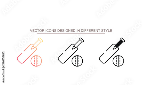 Cricket icon design with white background stock illustration