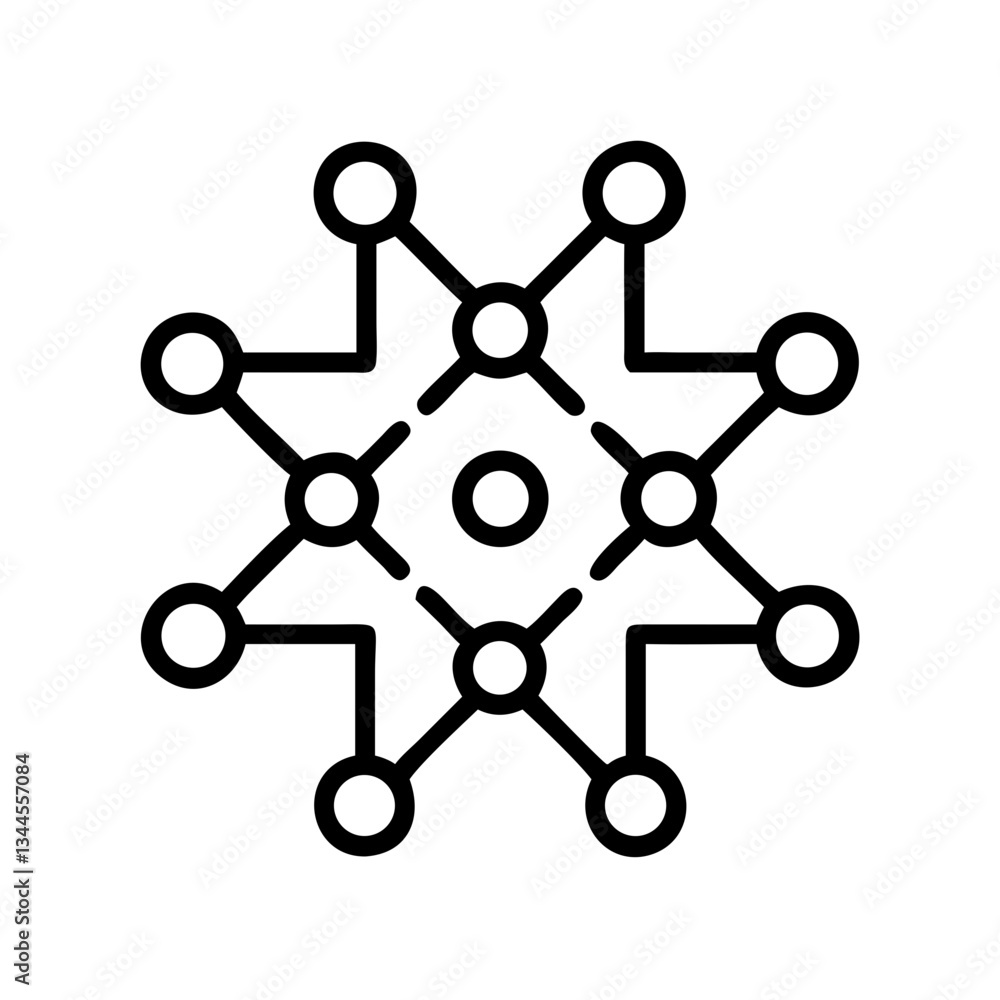 Deep learning icon representing a network structure on a minimalistic background
Deep learning icon representing a network structure on a minimalistic background